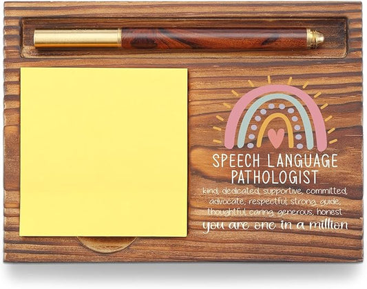 Speech Language Pathologist Gift Sticky Note Holder, Appreciation Thank You for Speech Language Therapist Gift, Speech Pathologist Therapy Graduation Gift Self-Stick Note Pad Holders TZP60