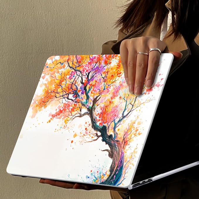 for 2022 2023 2024 2025 MacBook Air 13.6 inch Case M4 A3240 M3 A3113 M2 A2681 Cover, Patternt Plastic Hard Shell Case Keyboard Skin for Mac Air 13.6" M4 M3 M2 Touch ID, Phoenix Tree Flowers