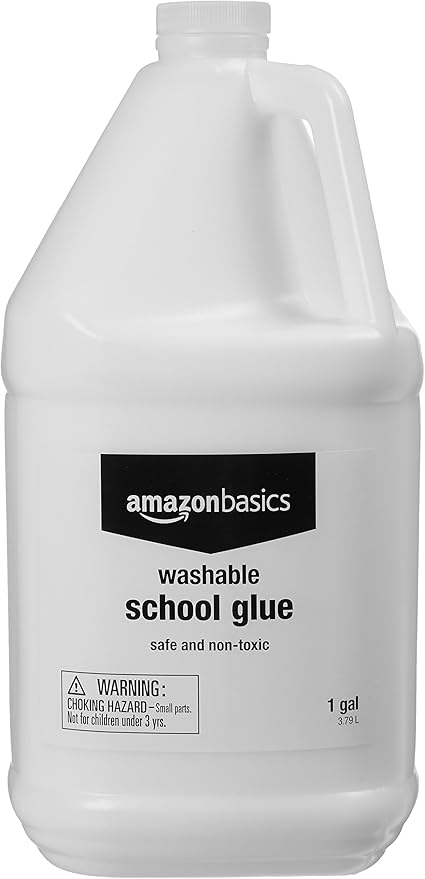Amazon Basics All Purpose Washable School Craft Liquid Glue for Making Slime, White, Single Pack, 1 Gallon