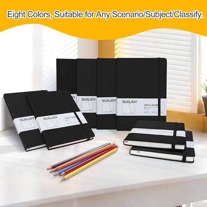 Lined Journal Notebooks for Writing, 100 GSM Thick Paper, 1 Pack Hardcover Notebooks, A5 College Ruled Notebook, Journaling Notebook for School/Travel/Office (Black- 1 Pack)