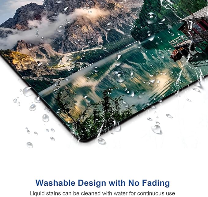 Hokafenle Mouse Pad, Natural Mountains Landscape Mouse Pad, Computer Mouse Mat Square Waterproof Mousepad Non-Slip Rubber Base MousePads for Office Home Laptop