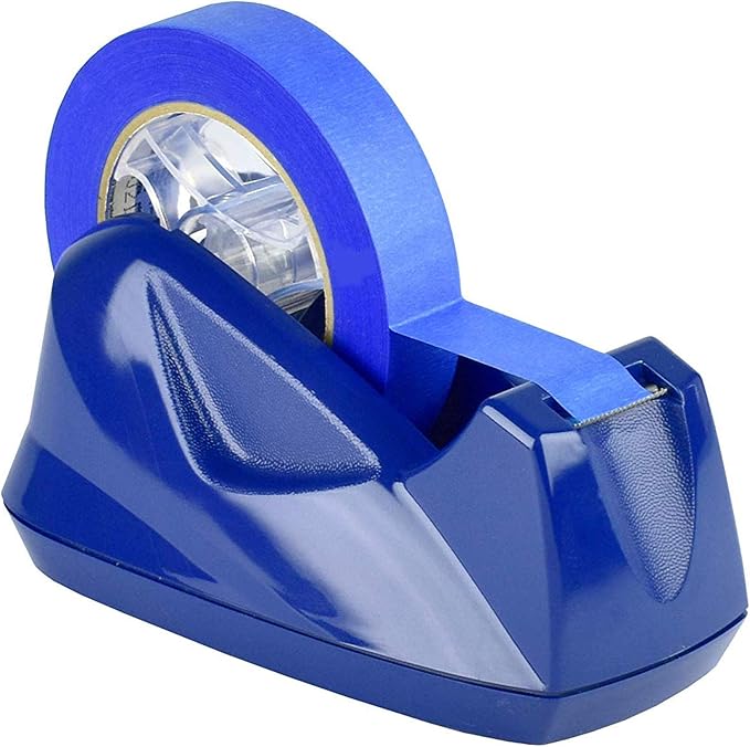 Acrimet Premium Desktop Tape Dispenser Jumbo, Plastic, Non-Skid Base (Heavy Duty) (Deep Blue Color)
