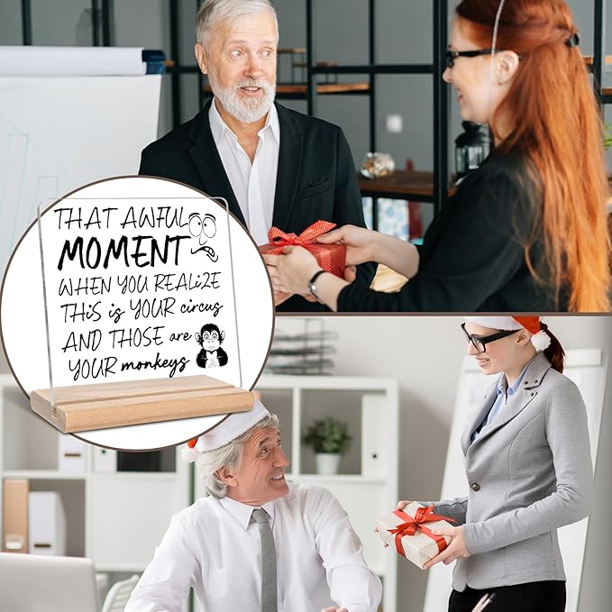 Funny Boss Day Gifts for Boss, That Awful Moment Acrylic Decorative Sign, Appreciation Gifts, Gag Gifts for Leader, Manager, Coworker, Employee for Home Office Decor