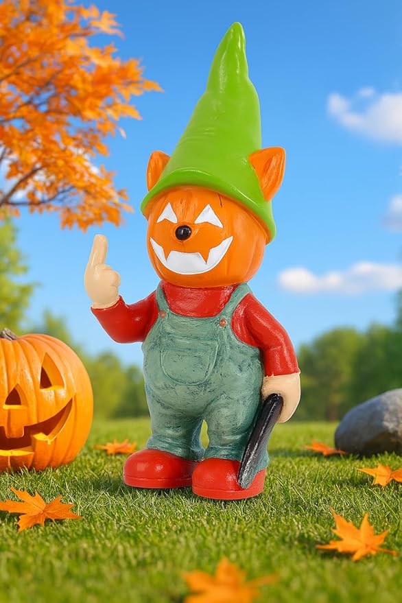 Middle Finger Gifts Christmas Gnomes Horror Garden Gnomes Funny Gift (Yellow)