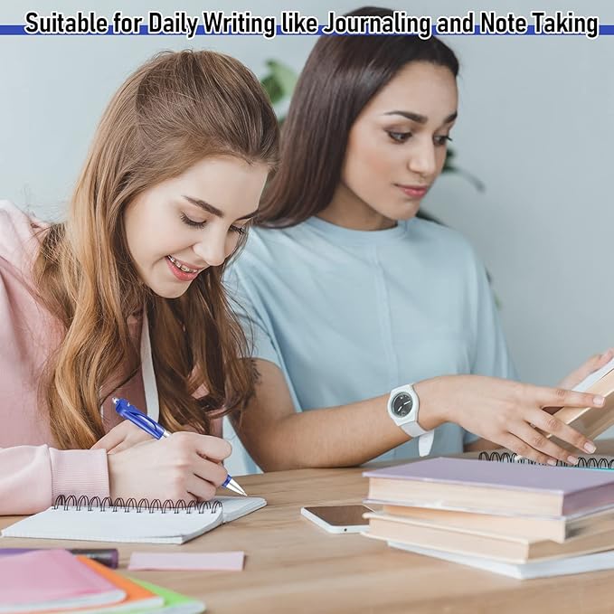 Spakon 200 Pieces Gel Pens Bulk Retractable Ink Ballpoint Pen Bulk Rolling Ball Medium Point 0.5mm Ballpoints with Soft Grip for Journal Writing Office Home(Blue)