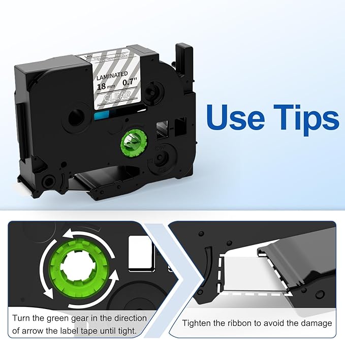 Labelife 18mm Label Tape White on Clear 3/4" Replace for Brother P Touch TZe TZ Tape 18mm 0.7 Laminated Clear TZe-145 TZe145 TZ145 Compatible with Ptouch PTD600 PTD400AD PT1880 Label Maker, 4-Pack
