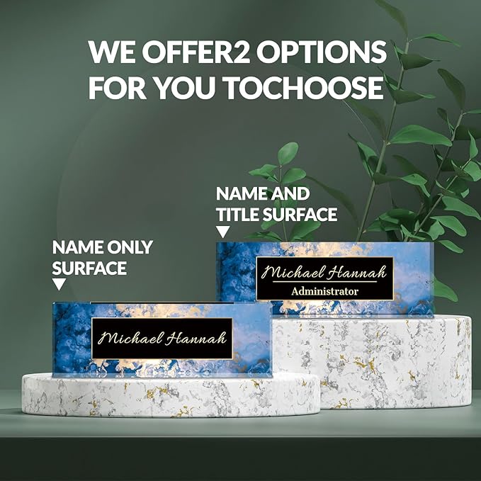 Desk Name Plate Personalized, Custom Name Plate for Desk, Acrylic Desktop Accessories, Office Gift & Decor for Women Men, Teacher Nurse Boss Employee Appreciation Gifts