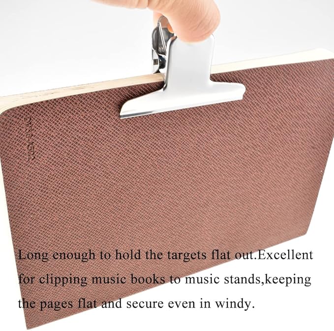 HAHIYO 3inch Silver Bulldog Clips Metal File Hinge Binder Clamps Save Space Strong Spring Jaws Rock Solid Grip Book Lay Flat Deburred Edge for Hang Photos Wall Grid Dog Food 10PCS