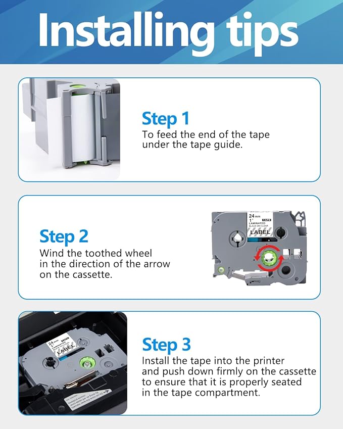 Weemay 3 Pack TZe151 24mm Black on Clear Laminated Label Tape Compatible with Brother Label Maker Tape TZe-151 TZe 151 TZ-151 TZ151 for PTouch PT-E500 PT-D600 PT-P750W PT-P900W Printer, 1 In x 26.2 ft