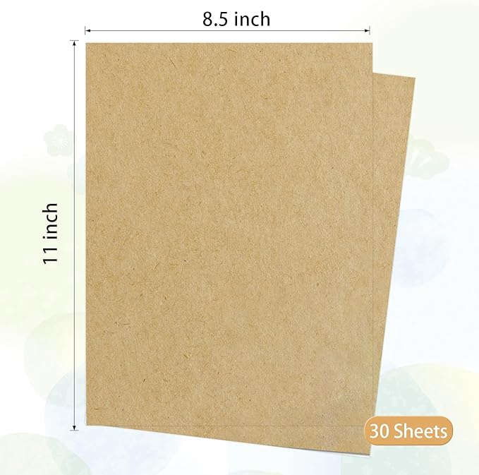 Kraft Sticker Paper Labels, 30 Sheets, Laser/Inkjet Printing - Letter Size (8.5 x 11)