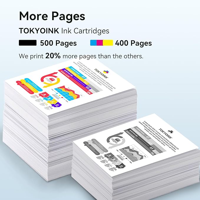 923 Ink Cartridges Combo Pack Replacement for HP 923e 923 923XL Ink Cartridges Work for OfficeJet 8120 8122e 8123 OfficeJet Pro 8130 8135e 8138e 8139e Printer Without Chip (4 Pack)