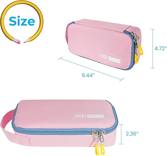 ECHSRT Large Pencil Case, Aesthetic Pen Pouch with Big Capacity, Minimalist Portable Stationery Bag with Handle for Office Organizer Aesthetic Pencil Cases