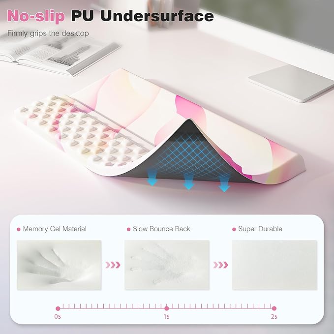 Ospelelf Keyboard Wrist Rest Comfortable Ergonomic Keyboard Stand Riser Holder Pad for Office Home