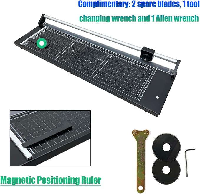 TECHTONGDA Paper Trimmer 36" Cut Length 8-10 Sheets Capacity, Professional Rotary Photo Paper Cutter and Trimmer with Angle Line and 2 Spare Blades for Offices, Schools and Crafts