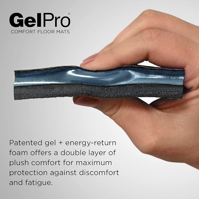 GelPro Elite Premier Gel & Foam Cushioned Anti-Fatigue Kitchen Floor Comfort Mat, Padded Stain-Resistant, Waterproof, Non-Slip Comfort Padded Desk/Office Mat, 20" x 72", Basketweave Truffle