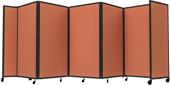 Versare Room Divider 360 Portable Wall Partition | Folding Panels | Large Freestanding Divider | Locking Wheels | Temporary Room Separator