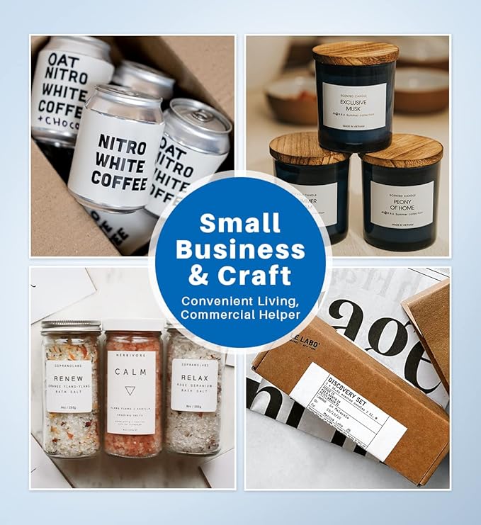 Phomemo 2.36" x 3.14" Multipurpose Labels, Premium Adhesive Mailing Address Label Compatible with M220 M200 Thermal Printer for Logo Design, QR Code, Name Tag, Inventory, 100Pcs