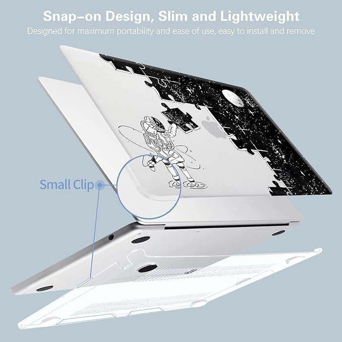 KEROM Compatible for MacBook Pro 16 inch Case 2025 2024 2023 2022 2021 M4 M3 M2 M1 Pro/Max Chip A3403 A3186 A2991 A2780 A2485, Cute Aesthetic Protective Plastic Hardshell & Keyboard Cover,Space Puzzle