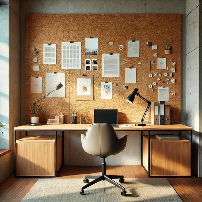 Manton Cork Premium Cork Roll - 4' x 8' x 1/2", 100% Natural Facing Grade Material for Bulletin Boards, Decorative Photo and Message Push Pin Displays - Perfect for Home, School, and Office