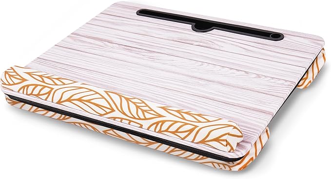 Lap Desk,Fits up to 15.6 inch Laptop Bed Table Computer with Soft Pillow and Storage Bag,Gaming Tray and Writing Tray on Bed for Home Office(2-Light Grey)