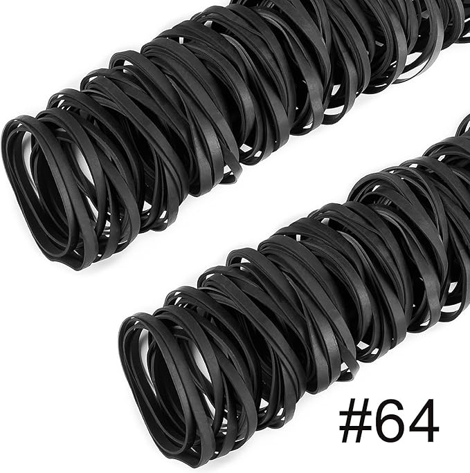 AMUU Rubber Bands Black Size #64 about 0.5 lb 110 Pcs Tactical Rubber Bands for Office Supplies Home Money Elastic Bands