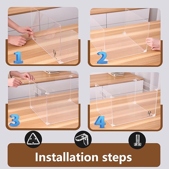 DF Acrylic File Holder with Handles - Acrylic File Organizer - Clear File Box for Letter Size/A4 Folder Holder - Desktop Hanging File Organizer (Without Partition)