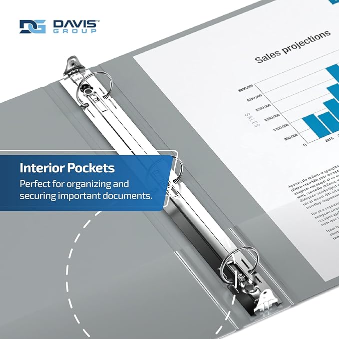 Premium Economy 6-Pack 3-Ring Binders for School or Office, Round-Ring Binders, 3 Inch, Gray