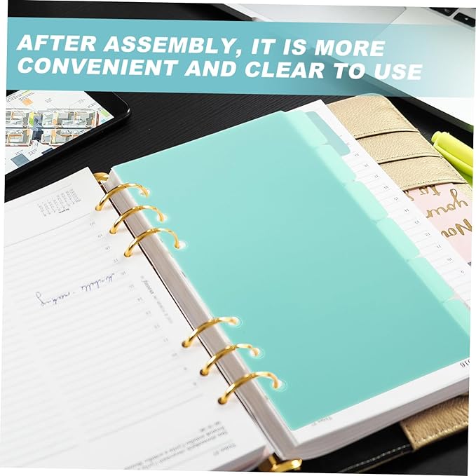 6 Sheets Aesthetic Index Dividers for Binder Planners Removable Tabbed Pages with Decorative Binder Pockets Easy to Arrange and Sort for Notebooks Spiral Notebook Accessories
