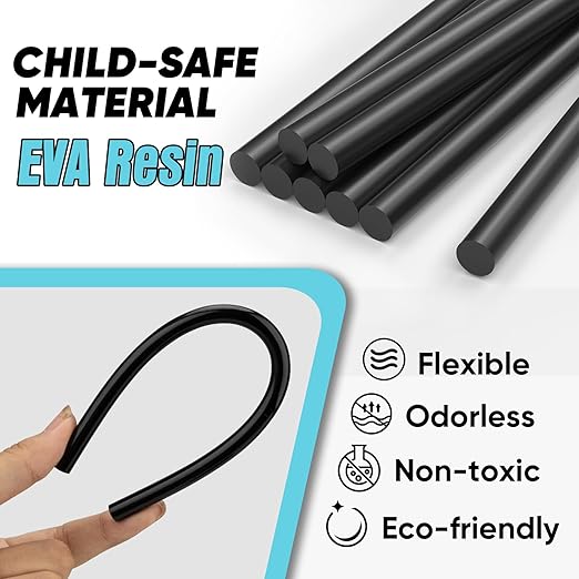 SHALL Mini Hot Glue Sticks, 0.27” Dia x 8” Long, 100 Pack Black Glue Gun Sticks for All-Temp Mini Glue Guns, Hot Melt Adhesive Glue Sticks Multipurpose for DIY Craft Sealing Repair Festival Decoration