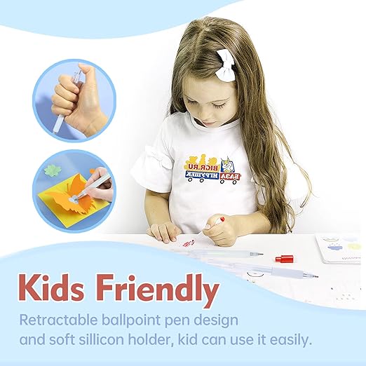 Quick Dry Glue Pens, Ballpoint Roller Stick Pen Set, Apply Glue Like Writing, Easy Precise Control Fine Tip Adhesive for Crafting, Scrapbooking, Card Making, Foil Calligraphy, Kids, Artists