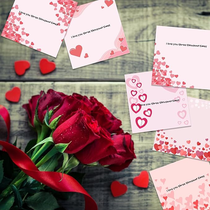 9 Pieces Valentine's Day Sticky Notes Self-Adhesive Heart Note Pads for School Office Home Supplies - Students Teachers Gift