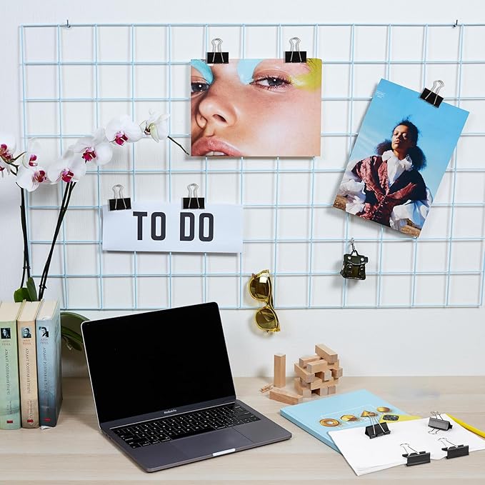 Ufmarine Medium Binder Clips 1.25 inch Length, (144 Pcs) Medium Paper Clips for Office