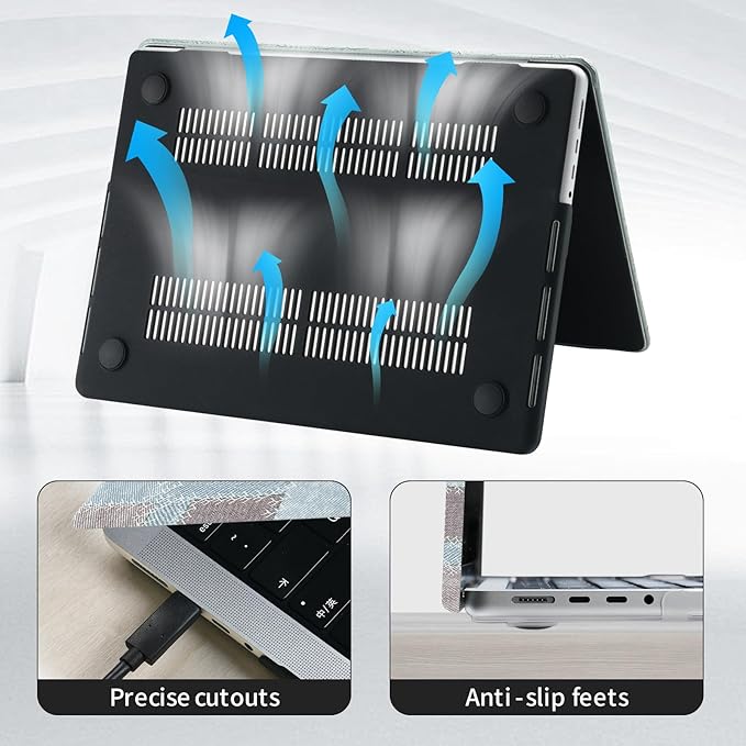 DTangLsm Checkered Case for MacBook Air 13 inch 2025 2024 2023 2022 M4 M3 M2 A3240 A3113 A2681, Checkerboard Grid Textured Leather Hard Shell Cover for MacBook Air 13.6 inch Case & Keyboard Cover,Blue