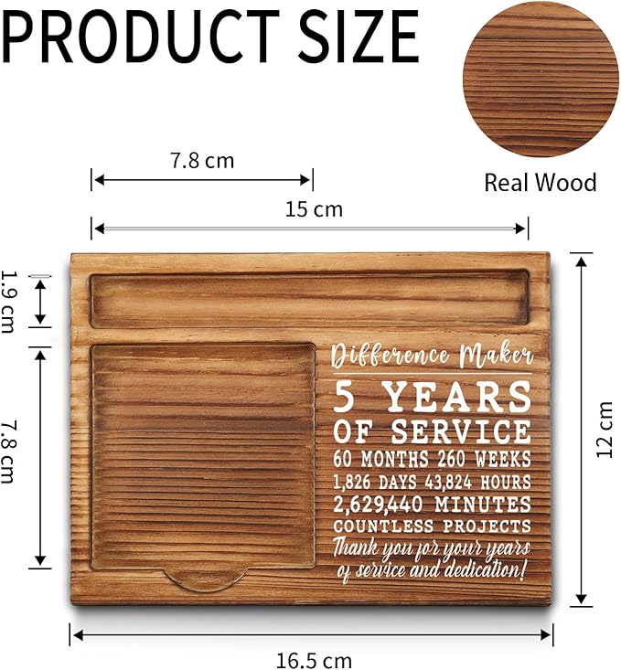 5th Work Anniversary Sticky Note Holder, Thank You Appreciation 5 Year Work Anniversary Decor Gifts for Women, Employee, Him, Her, Happy 5th Work Anniversary Self-Stick Note Pad Holders GSH31