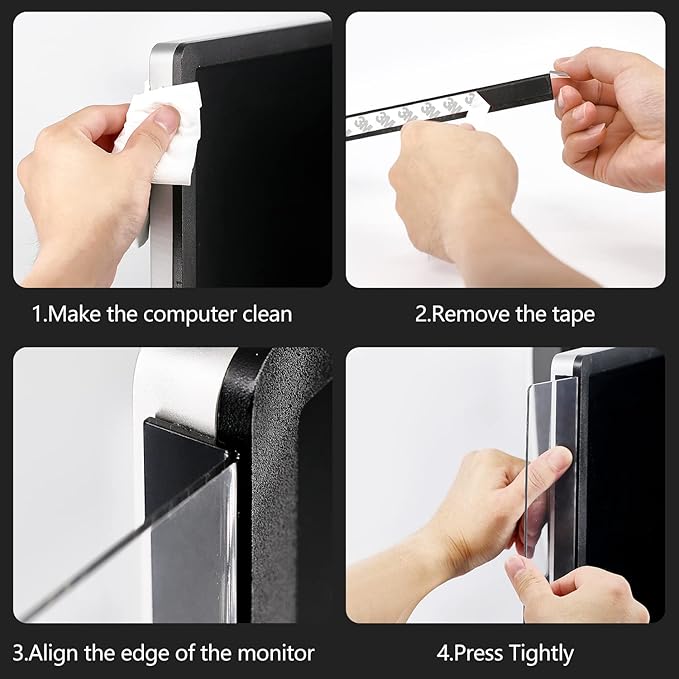 2 Pack Computer Monitor Memo Board for No Edge Monitors,Monitor Sticky Note Holder,Office Desk Decor for Women Man,Home Office Desk Computer Accessories