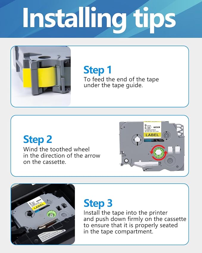 Weemay 3 Pack TZe-631 Compatible for Brother P-Touch Label Tape 12mm 0.47 Black on Yellow TZe TZ Tape TZ-631 TZ631 TZe631 for PTD210 PTD220 PTH110BP PTD410 PTD600 Printer, 0.47" x 26.2'
