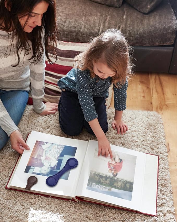 Magnetic Leather Bookmark, 2 Pcs Colorful Leather Magnetic Bookmarks for Women Men, Double-Sided Magnetic Book Mark Clip for Book Lovers Readers Teachers Students