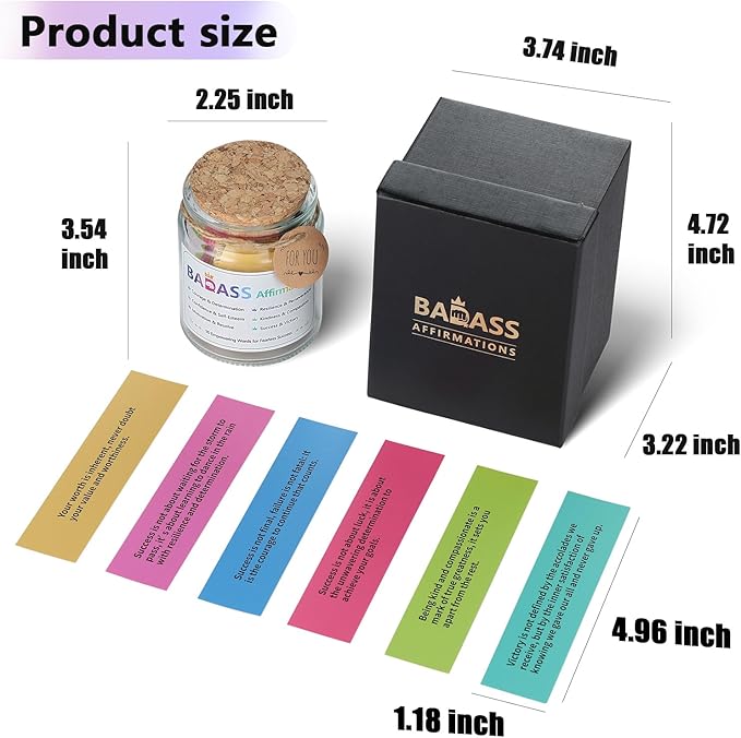 Badass Affirmations Jar Congratulations Graduation Gifts Motivational and Inspirational Gifts for Women Men Boss Unique Funny Christmas Birthday Gift for Sister Coworker Friend