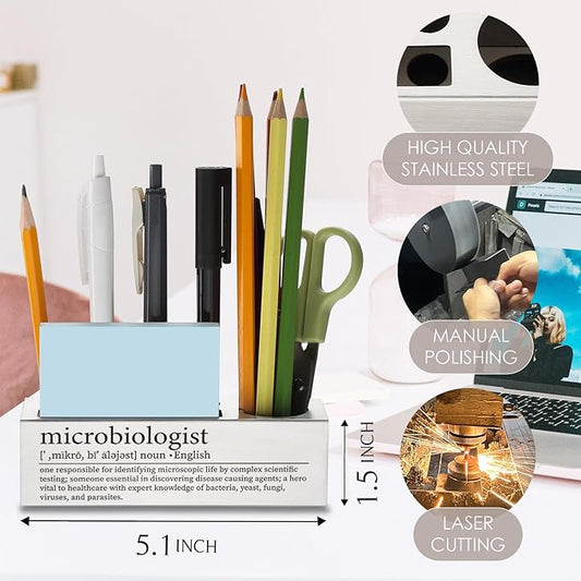 Microbiology Gifts for Women, Microbiologist Office Pen Holder, Microbiology Appreciation Thank You Gifts Pencil Holders WCC33