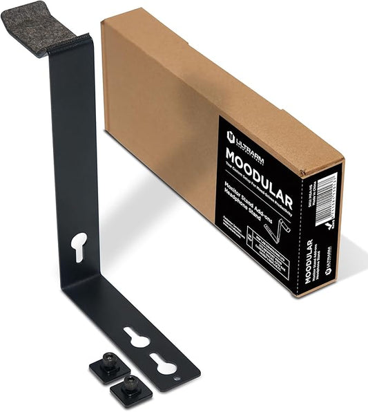 Moodular Add-ons Headphone Stand [Accessory Only - Requires Moodular Wooden Monitor Stand Slide Rails for Use] Black MSA-HS