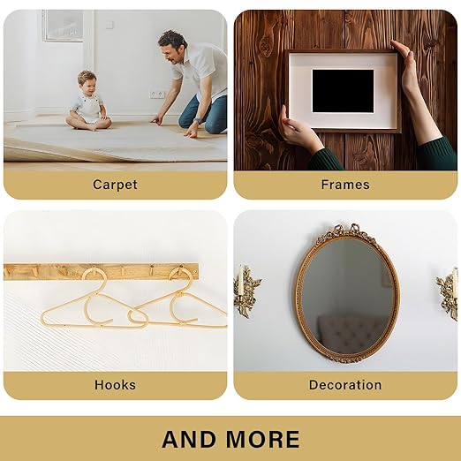 WINNOW Heavy Duty Double Sided Tape - Strong Adhesion, Washable and Reusable, No Residue Removable Mounting Tape for Walls, Bathroom, Mats, Picture Hanging (1.18 inches x 20 feet)