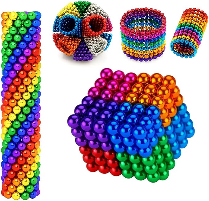 1000pcs Upgrade Balls Original Balls Creative 3D Fidget Building Desk Toy for Stress Relief Beads Putty Toy Slime (6Color-5MM-218pcs)
