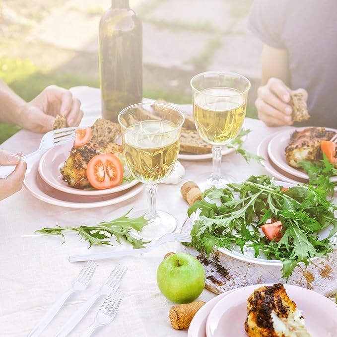 SACATR 1000 Count Plastic Forks Heavy Duty, Plastic Silverware Clear Forks, Premium Disposable Forks Bulk, BPA-Free, Heat Resistant, Suitable for Parties, Events and Everyday Use