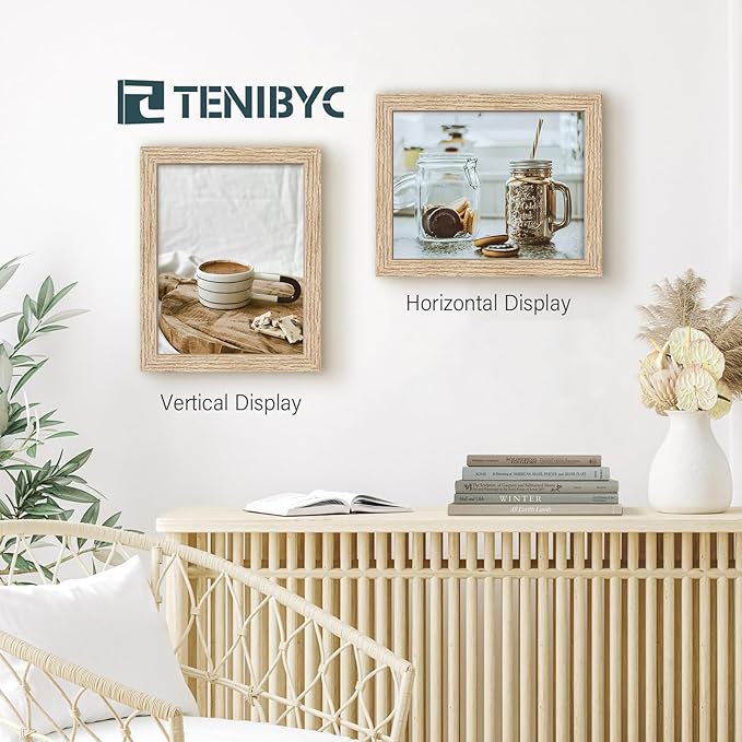 8.5x11 Oak Picture Frame 3 Pack with HD Glass, Natural Wood Certificate Frame, Table or Wall Display