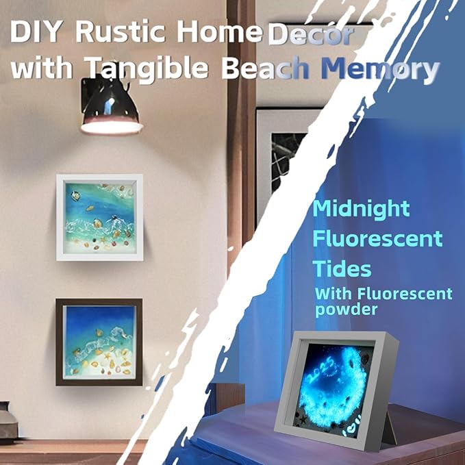 iLAND Crafts for Adults Resin Art Kit DIY Beach Ocean Themed Crafting Adult Girls Night Craft Making Set Date Night Painting Kit for Couples Unique Christmas Gifts for Crafty Women Teen Girls Romantic