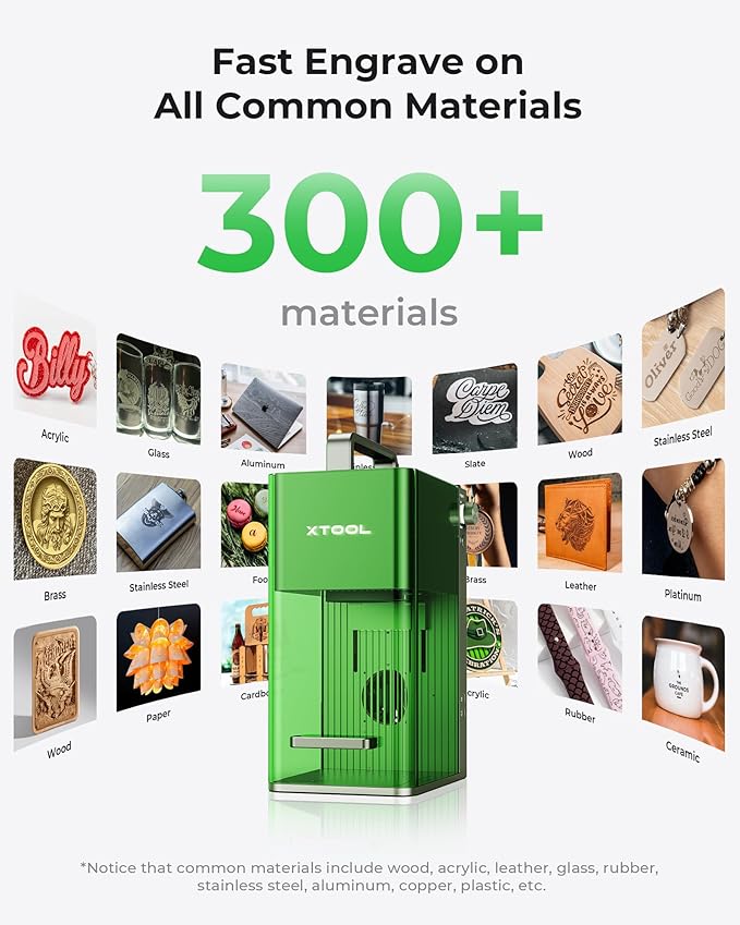 xTool F1 2-in-1 Dual Laser Engraver with Slide Extension, Rotary Extension and Smoke Purifier, Lightning Speed Portable Fiber Laser Engraver for Metal Wood