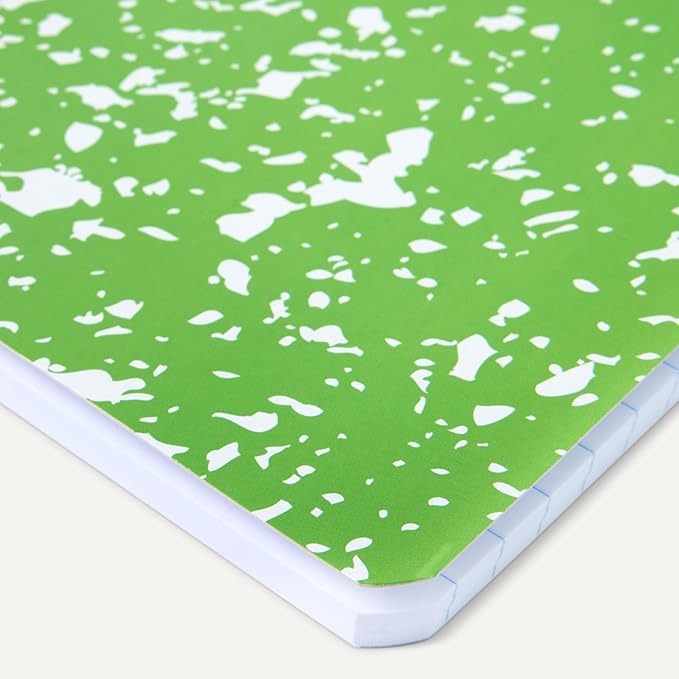 Amazon Basics Composition Notebook, Wide Ruled, 100 Sheets, 12 pack, Assorted Marble Colors