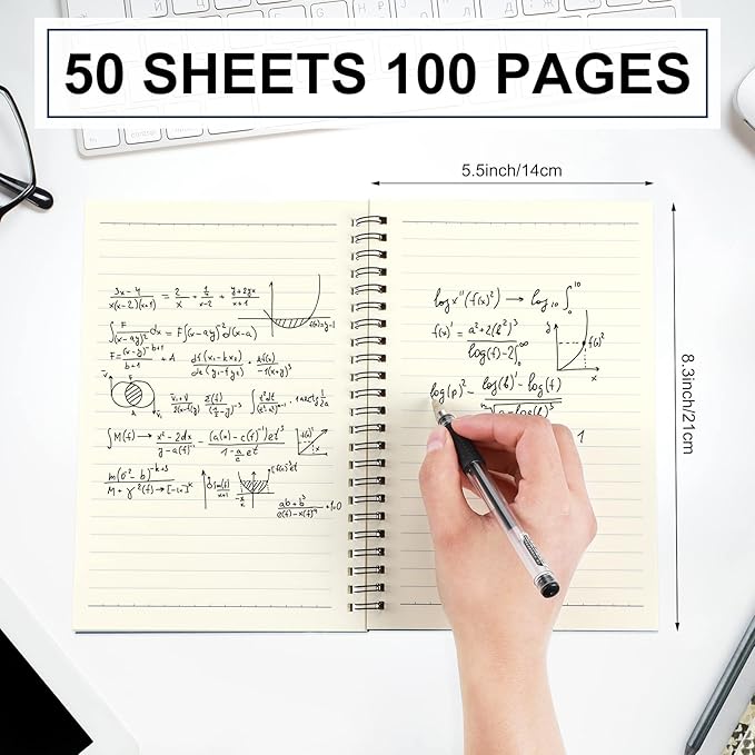 Yahenda 180 Pcs Spiral Notebook Bulk A5 Journal Lined 8.3'' x 5.5'' Writing Composition Paper Small Notepad Subject Notebook for Students Office Business Back to School Supplies (Deep Blue)