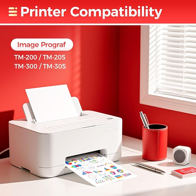 PFI-120 Pigment Ink Tank Set 5-Pack 130ml High Capacity Replacement for Canon PFI-120 PFI120 Ink Cartridges Compatible with Canon imagePROGRAF TM-200 TM-205 TM-300 TM-305 Printer Black Yellow Magenta