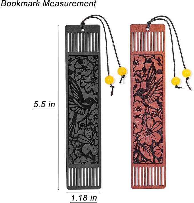 Wood Hummingbird Bookmark Gifts,Aesthetic Bookmarks Book Marks for Reading Women, Gifts for Bird Lovers (Hollow Hummingbird)